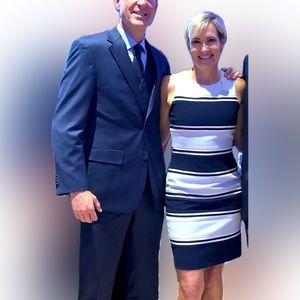 WHBM Size 6 striped sleeveless sheath dress